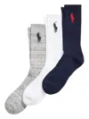 Polo Ralph Lauren Logo-embroidered Crew Socks (pack Of Three)
