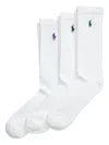 Polo Ralph Lauren Logo-embroidered Crew Socks (pack Of Three) In White