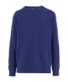 Polo Ralph Lauren Sweater Pullover Cable Knit Oversize In Blue
