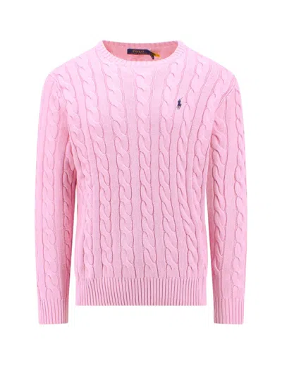 Polo Ralph Lauren Logo Embroidered Crewneck Jumper In Pink