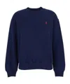 Polo Ralph Lauren Crew Neck Knitwear Long Sleeves Ribbed Cuffs In Blue