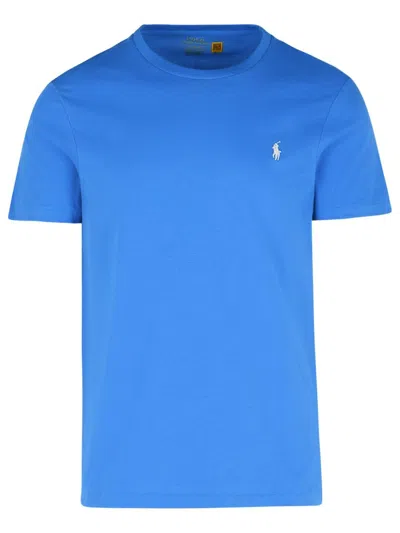 Polo Ralph Lauren Logo Embroidered Crewneck T-shirt In Blue