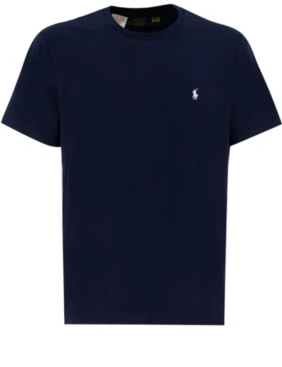 Polo Ralph Lauren Logo Embroidered Crewneck T-shirt In Blue
