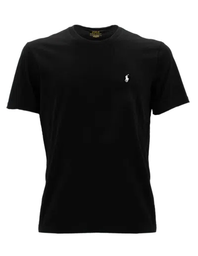 Polo Ralph Lauren Logo Embroidered Crewneck T-shirt In Polo Black