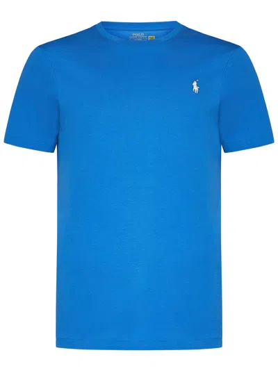 Polo Ralph Lauren Logo Embroidered Crewneck T-shirt  In Blue