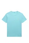 Polo Ralph Lauren Custom Slim Fit Jersey Crewneck T-shirt Man T-shirt Azure Size L Cotton In Clear Blue