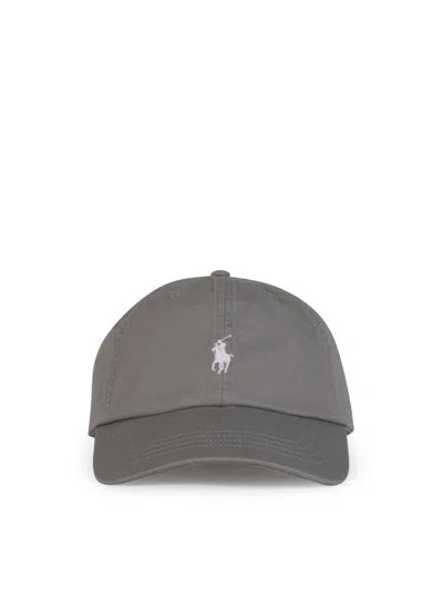 Polo Ralph Lauren Logo Embroidered Curved Peak Baseball Cap In Grey