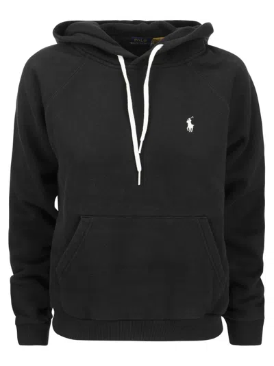 Polo Ralph Lauren Polo Pony Drawstring Hoodie In Black
