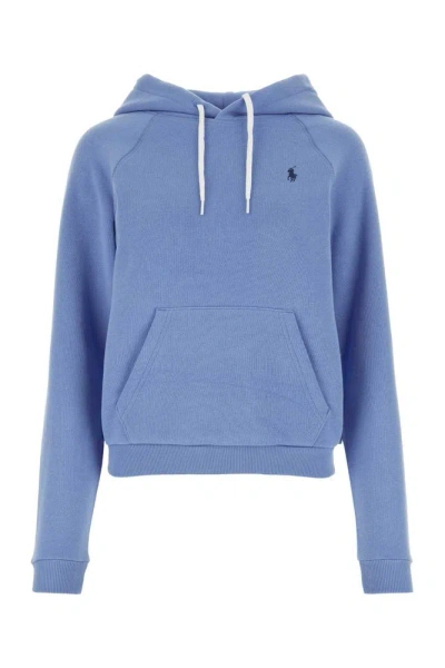 Polo Ralph Lauren Logo Embroidered Drawstring Hoodie In Blue