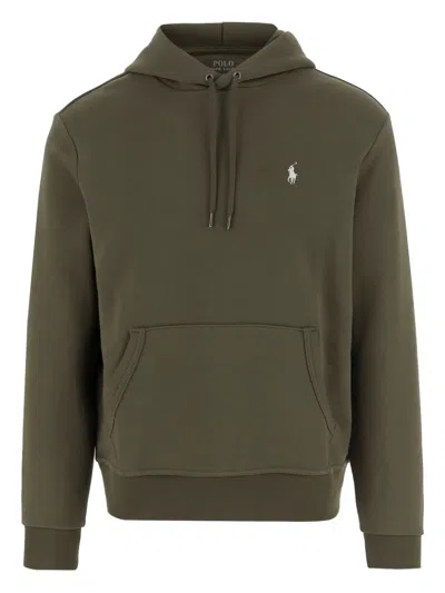 Polo Ralph Lauren Logo-embroidered Drawstring Hoodie In Green