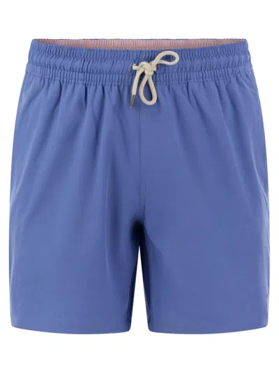 Polo Ralph Lauren Logo Embroidered Drawstring Swim Shorts In Blue