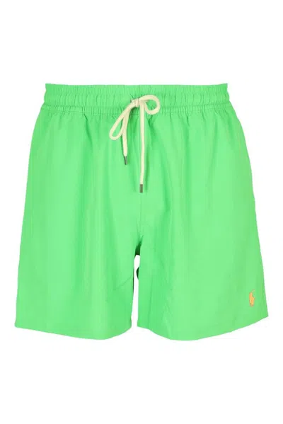 Polo Ralph Lauren Logo Embroidered Drawstring Swim Shorts In Green