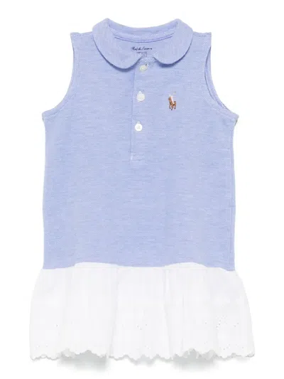 Polo Ralph Lauren Babies' Logo-embroidered Dress In 蓝色