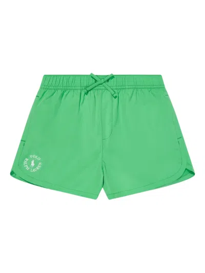 Polo Ralph Lauren Kids' Logo-embroidered Elastic-waist Shorts In Green