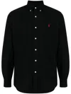 Polo Ralph Lauren Black Shirt With Pony Embroidery In Black