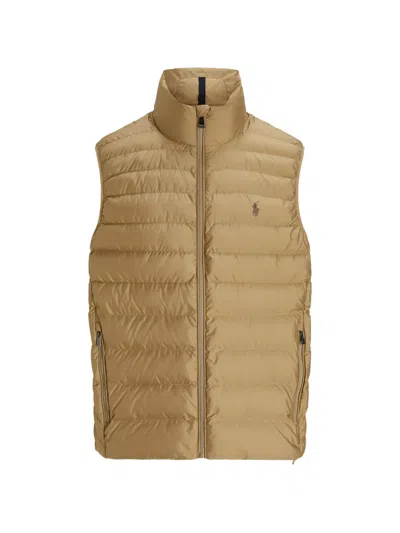 Polo Ralph Lauren Logo-embroidered Gilet In Nude