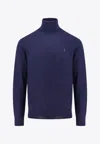 Polo Ralph Lauren Refined Turtleneck Sweater In Deep Navy Wool In Blue