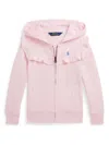 Polo Ralph Lauren Logo-embroidered Hooded Cardigan In Pink