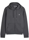 Polo Ralph Lauren Grey Sweatshirt With Drawstring Hood And Pony Embroidery On The Front In Cotton Blend Man In Gray