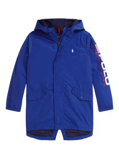Polo Ralph Lauren Kids' Logo-embroidered Hooded Jacket In Blue