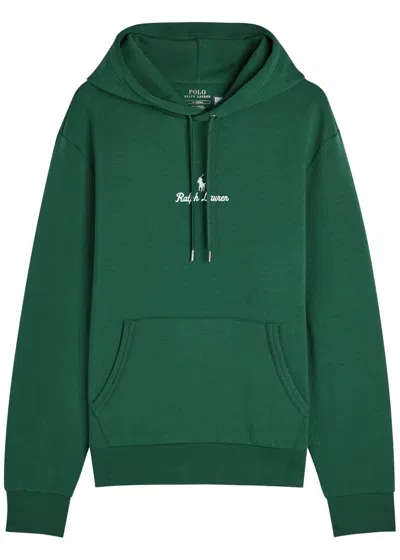 Polo Ralph Lauren Logo-embroidered Hooded Jersey Sweatshirt In Green