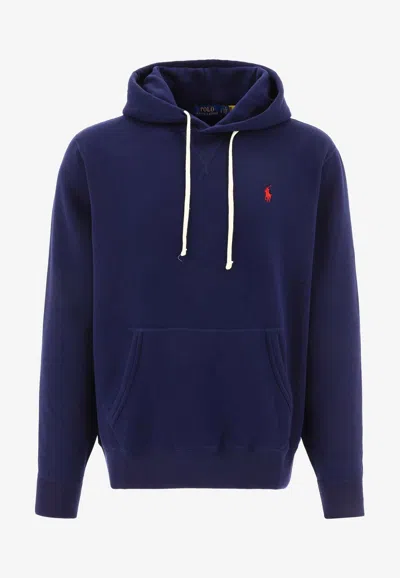 Polo Ralph Lauren Classic Hoodie Sweatshirt With Front Kangaroo Pocket In Blue