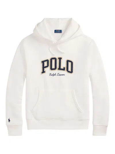 Polo Ralph Lauren Logo-embroidered Hoodie In White