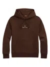 Polo Ralph Lauren Logo-embroidered Hoodie In Brown