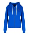 Polo Ralph Lauren Lightweight Zip-front Cotton Hoodie With Emblematic Logo In Blue