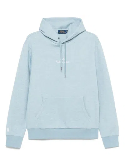 Polo Ralph Lauren Logo-embroidered Hoodie In Blue