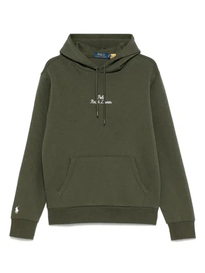 Polo Ralph Lauren Logo-embroidered Hoodie In Green