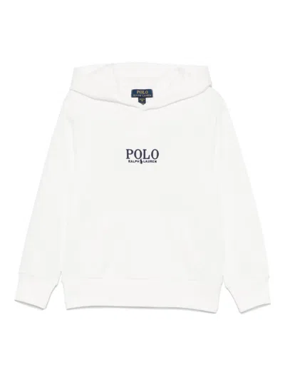 Polo Ralph Lauren Kids' Logo-embroidered Hoodie In White