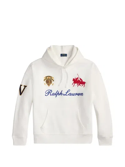 Polo Ralph Lauren Logo-embroidered Hoodie In White