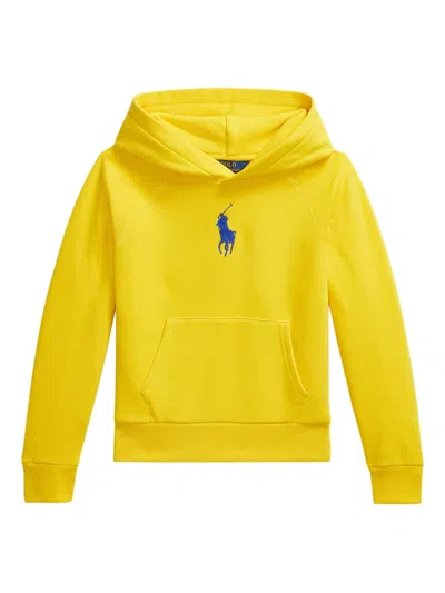 Polo Ralph Lauren Kids' Logo-embroidered Hoodie In Yellow