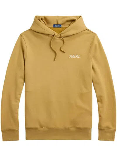 Polo Ralph Lauren Logo-embroidered Hoodie In Yellow