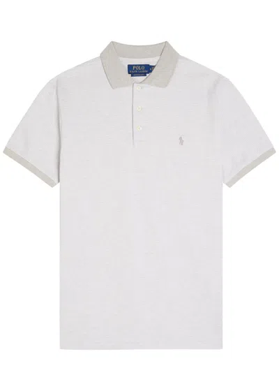 Polo Ralph Lauren Logo-embroidered Houndstooth Cotton Polo Shirt In White