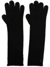 Polo Ralph Lauren Logo-embroidered Knitted Elbow Gloves In Black