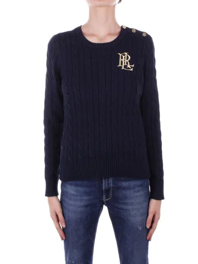 Polo Ralph Lauren Logo Embroidered Knitted Jumper In Blu Blu E Verdi