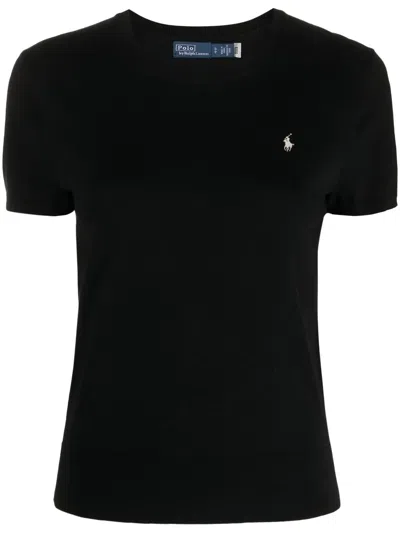 POLO RALPH LAUREN LOGO-EMBROIDERED KNITTED T-SHIRT