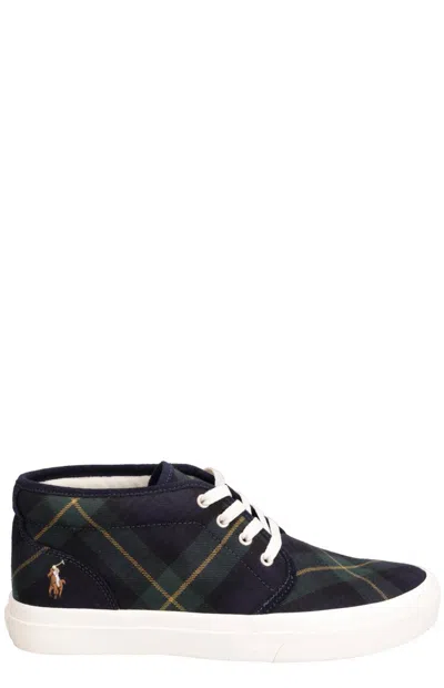 Polo Ralph Lauren Logo Embroidered Lace-up Sneakers In Multi