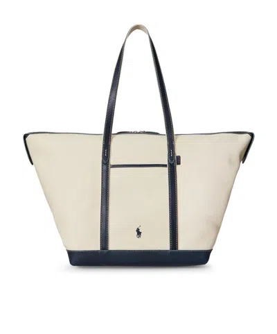 Polo Ralph Lauren Logo Embroidered Large Tote Bag In Brown