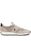 Polo Ralph Lauren Logo-embroidered Leather Sneakers In Neutrals