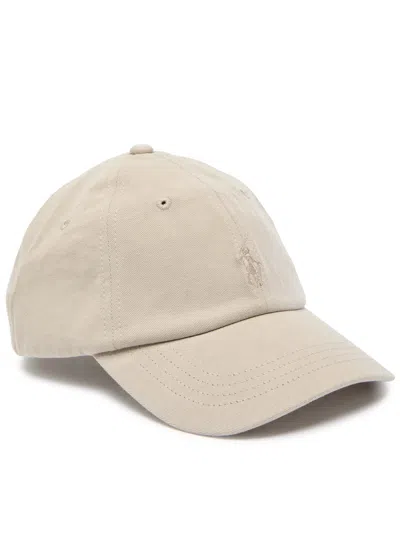 Polo Ralph Lauren Logo-embroidered Linen Cap In Khaki