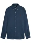 Polo Ralph Lauren Mens Navy Long-sleeved Garment-dyed Custom-fit Cotton Oxford Shirt Xl