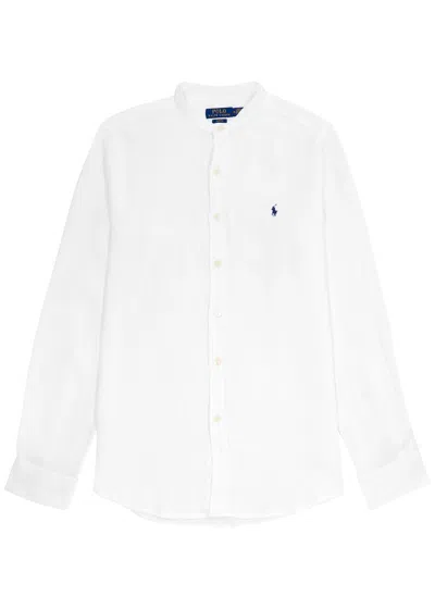 Polo Ralph Lauren Logo-embroidered Linen Shirt In White