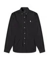 Polo Ralph Lauren Black Shirt With Button-down Collar And Pony Embroidery On The Front In Black