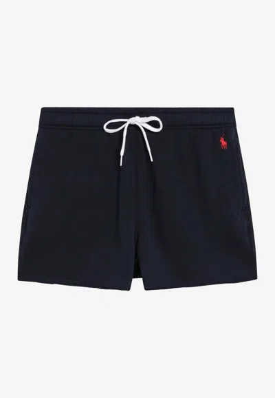 Polo Ralph Lauren Logo Embroidered Mini Shorts In Black