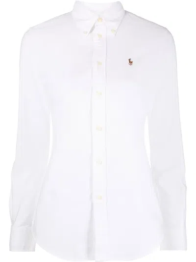 Polo Ralph Lauren Logo-embroidered Oxford Shirt In White