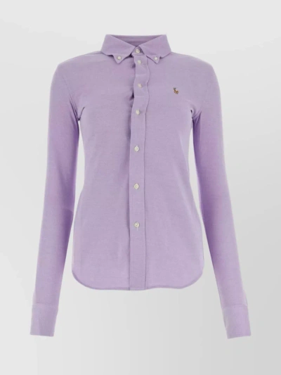 Polo Ralph Lauren Polo Pony-embroidered Cotton Shirt In Purple