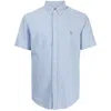 Polo Ralph Lauren Logo-embroidered Oxford Short-sleeve Shirt In Blue